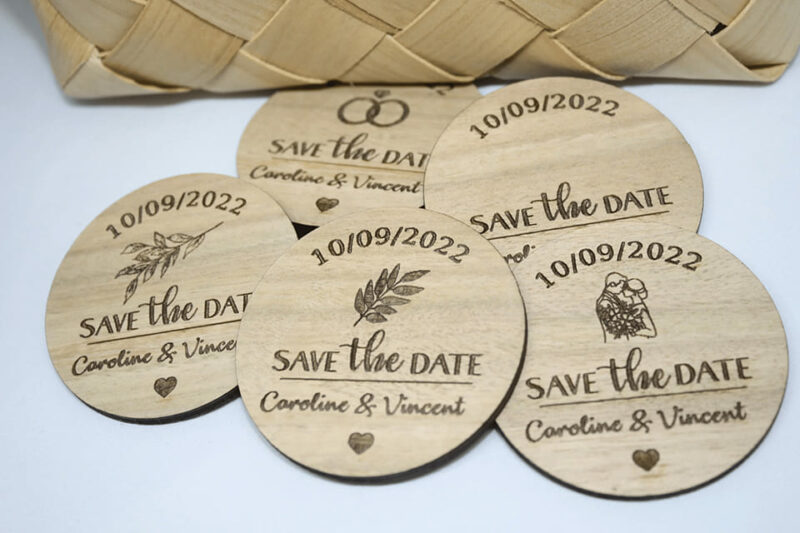 50 Éventails Personnalisables En Bambou Et Tissu Blanc - Gravure Laser Pour Mariage